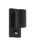 Aplique LED de pared con sensor de movimiento RIGA 5, negro, 2,8W 250Lm 3000K, IP44