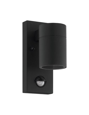 Aplique LED de pared con sensor de movimiento RIGA 5, negro, 2,8W 250Lm 3000K, IP44
