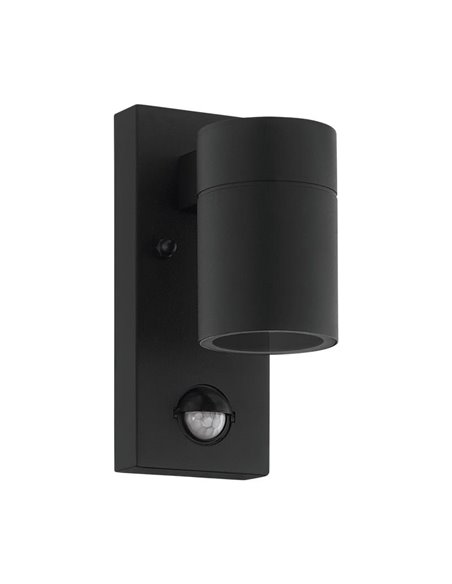 Aplique LED de pared con sensor de movimiento RIGA 5, negro, 2,8W 250Lm 3000K, IP44