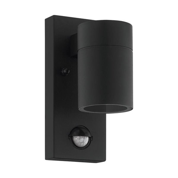 Aplique LED de pared con sensor de movimiento RIGA 5, negro, 2,8W 250Lm 3000K, IP44