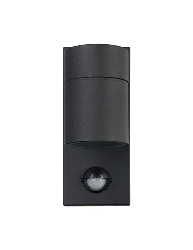 Aplique LED de pared con sensor de movimiento RIGA 5, negro, 2,8W 250Lm 3000K, IP44