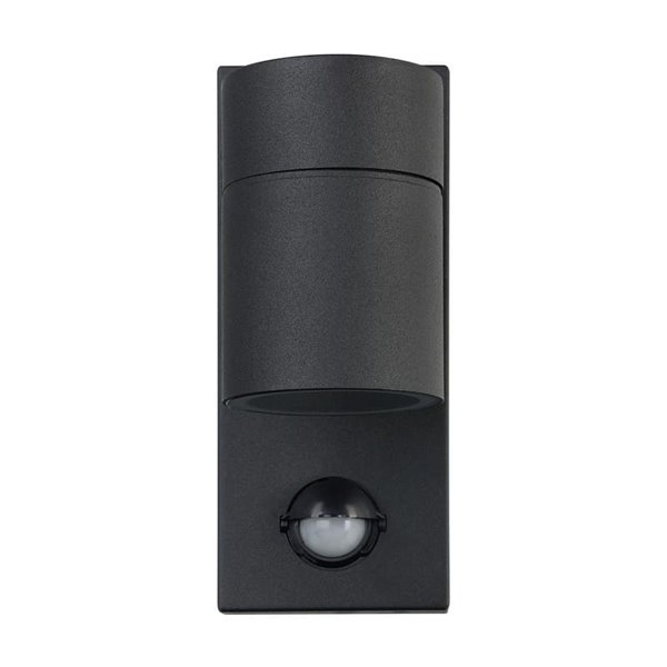 Aplique LED de pared con sensor de movimiento RIGA 5, negro, 2,8W 250Lm 3000K, IP44