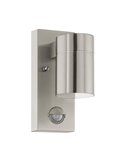 Aplique LED exterior con sensor de movimiento RIGA 5 acero, 2,8W 250Lm 3000K, IP44