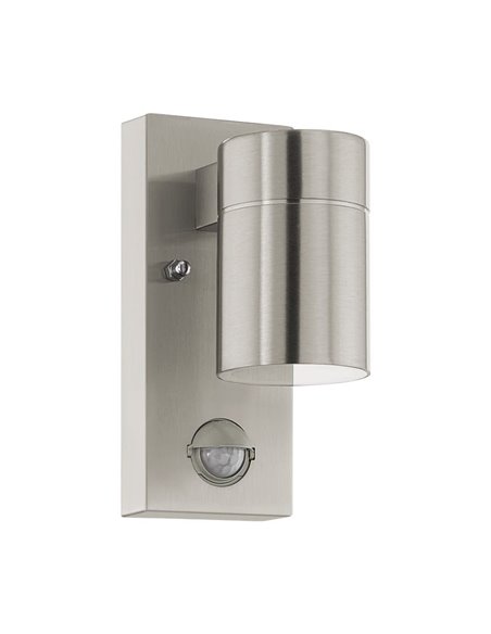 Aplique LED exterior con sensor de movimiento RIGA 5 acero, 2,8W 250Lm 3000K, IP44