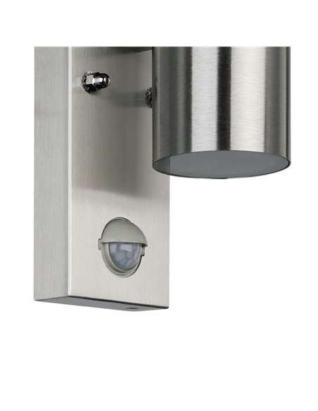 Aplique LED exterior con sensor de movimiento RIGA 5 acero, 2,8W 250Lm 3000K, IP44