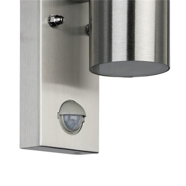 Aplique LED exterior con sensor de movimiento RIGA 5 acero, 2,8W 250Lm 3000K, IP44