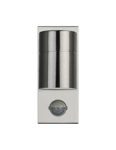 Aplique LED exterior con sensor de movimiento RIGA 5 acero, 2,8W 250Lm 3000K, IP44