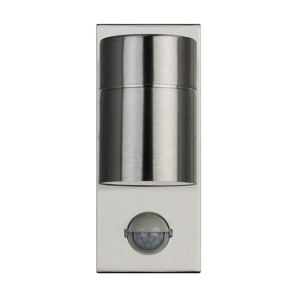 Aplique LED exterior con sensor de movimiento RIGA 5 acero, 2,8W 250Lm 3000K, IP44