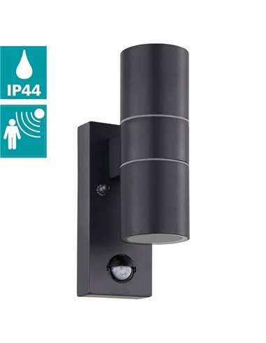 Aplique LED exterior RIGA 5, doble luz y sensor de movimiento, 2x2,8W 500Lm 3000K, IP44