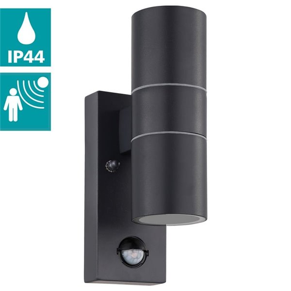Aplique LED exterior RIGA 5, doble luz y sensor de movimiento, 2x2,8W 500Lm 3000K, IP44