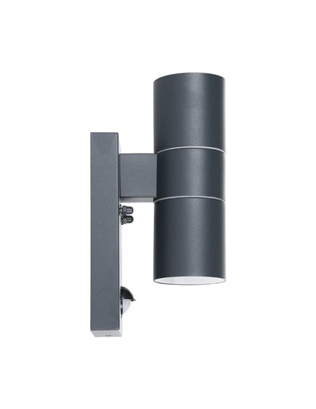 Luminária de parede externa RIGA 5 LED, luz dupla e sensor de movimento, 2x2,8W 500Lm 3000K, IP44