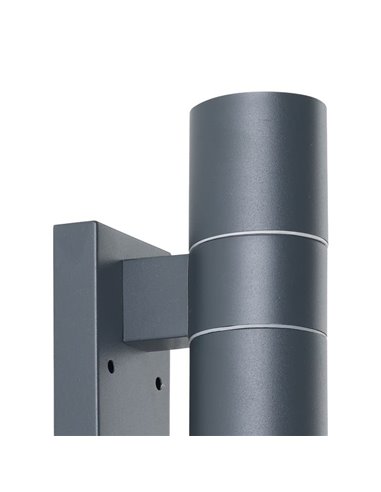 Luminária de parede externa RIGA 5 LED, luz dupla e sensor de movimento, 2x2,8W 500Lm 3000K, IP44