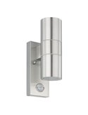 Aplique LED satinado RIGA 5, doble luz y sensor de movimiento, 2x2,8W 500Lm 3000K, IP44