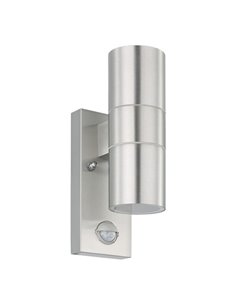 Aplique LED satinado RIGA 5, doble luz y sensor de movimiento, 2x2,8W 500Lm 3000K, IP44