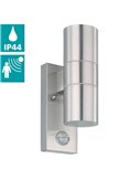 Aplique LED satinado RIGA 5, doble luz y sensor de movimiento, 2x2,8W 500Lm 3000K, IP44