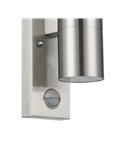 Aplique LED satinado RIGA 5, doble luz y sensor de movimiento, 2x2,8W 500Lm 3000K, IP44