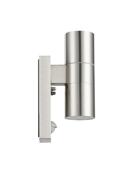 Luminária de parede LED acetinada RIGA 5, luz dupla e sensor de movimento, 2x2,8W 500Lm 3000K, IP44