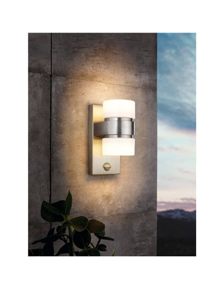 Luminária de parede externa ATOLLARI LED com sensor, 2x4,9W 720Lm 3000K, IP44