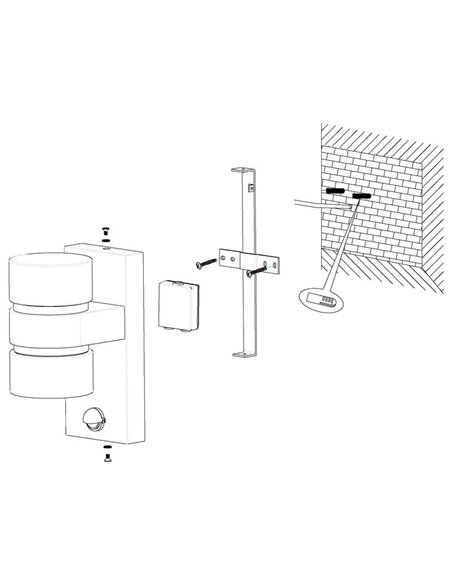 Applique d'extérieur LED ATOLLARI avec capteur, 2x4,9W 720Lm 3000K, IP44