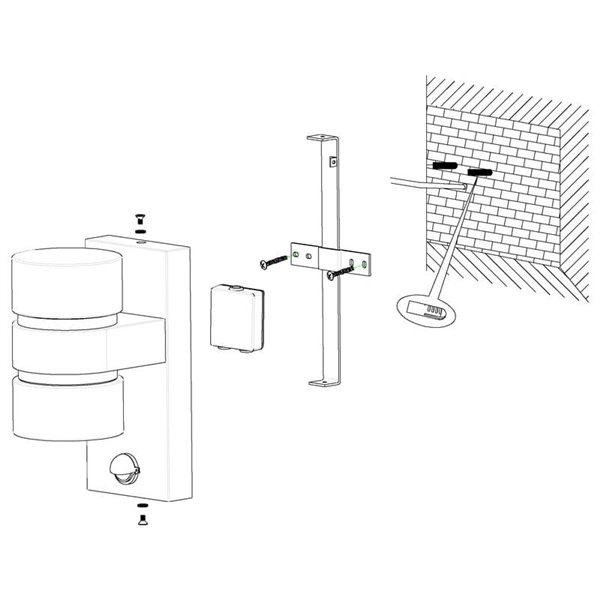 Aplique de pared LED con sensor ATOLLARI para exterior, 2x4,9W 720Lm 3000K, IP44