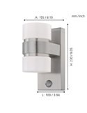 Applique d'extérieur LED ATOLLARI avec capteur, 2x4,9W 720Lm 3000K, IP44