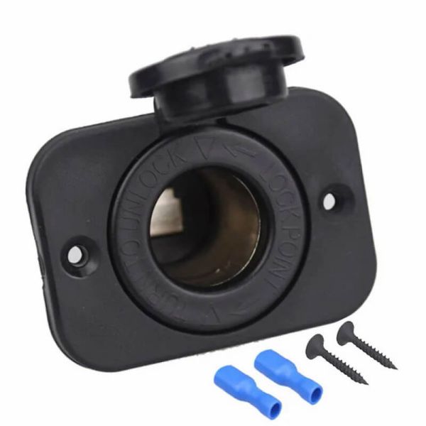 Toma de mechero con tapón hermético 12V y 24V instalación fija