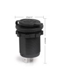 Dimensiones Toma de mechero con tapón hermético 12V y 24V instalación fija