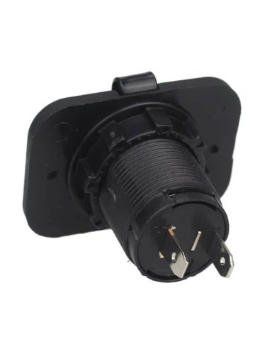 Tomada de isqueiro traseira com tampa hermética 12V e 24V instalação fixa