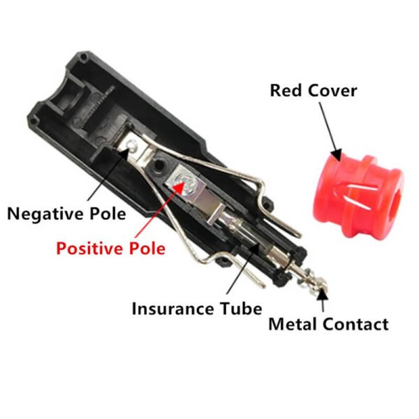 Schéma d'une prise allume cigare universelle 12V et 24V, connecteur Mini et Universel sans câble Agropar.