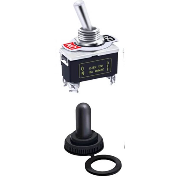 Interruptor Basculante Impermeable SPST 15A 250V ON/OFF – 2 Pines Alta Resistencia
