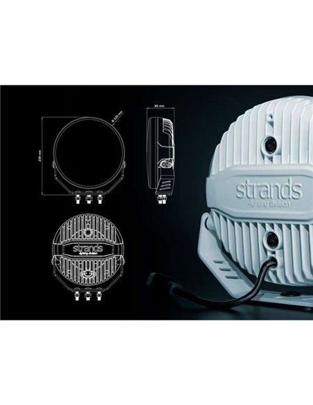 Farol de LED FIREFLY 9" 145W, longo alcance, 12076 lm, 470 m, luz branca/âmbar, 50 ângulos de feixe, ECE, R149 e R10