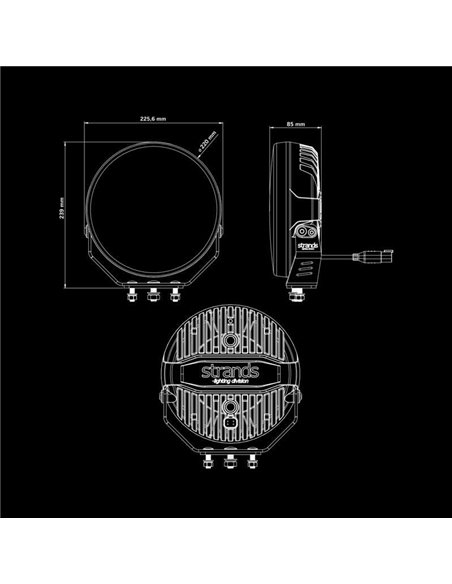 Faro LED FIREFLY 9" 145W largo alcance 12076Lm, 470m, luz blanca/ámbar, 50 puntos luz, ECE, R149 y R10