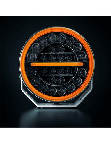 Phare LED FIREFLY 9" 145 W, longue portée, 12 076 lm, 470 m, lumière blanche/ambre, 50 angles de faisceau, ECE, R149 et R10