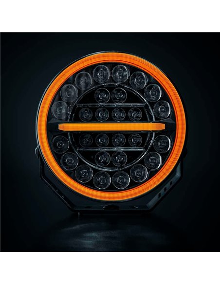 Phare LED longue portée FIREFLY 9" 145 W 12 076 lm, 470 m, lumière blanche/ambre, 50 faisceaux, ECE, R149 et R10