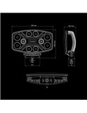 Faro LED largo alcance DARK KNIGHT INSANE 98W, 45 puntos de luz, 10500Lm, 437m, 3 funciones, ECE R7, R65, R112
