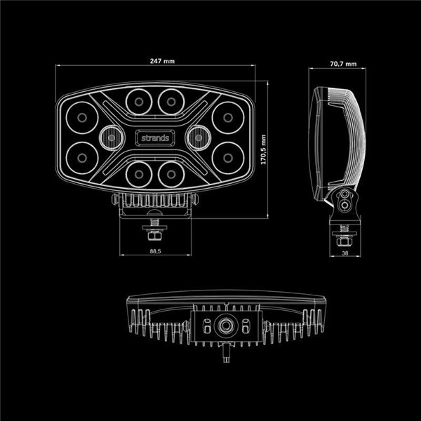 Faro LED largo alcance DARK KNIGHT INSANE 98W, 45 puntos de luz, 10500Lm, 437m, 3 funciones, ECE R7, R65, R112