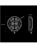 Faro LED largo alcance STRANDS DARK KNIGHT INTENSE 9" 130W, 13500Lm, 480m, blanca/ámbar, ECE R7, R112 y R10