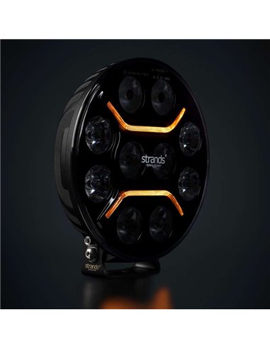 Faro LED largo alcance STRANDS DARK KNIGHT INTENSE 9" 130W, 13500Lm, 480m, blanca/ámbar, ECE R7, R112 y R10
