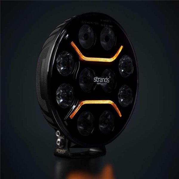 Faro LED largo alcance STRANDS DARK KNIGHT INTENSE 9" 130W, 13500Lm, 480m, blanca/ámbar, ECE R7, R112 y R10