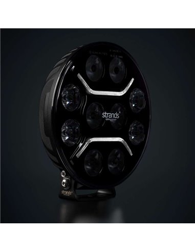 Faro LED largo alcance STRANDS DARK KNIGHT INTENSE 9" 130W, 13500Lm, 480m, blanca/ámbar, ECE R7, R112 y R10