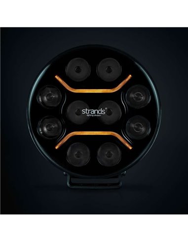 Faro LED largo alcance STRANDS DARK KNIGHT INTENSE 9" 130W, 13500Lm, 480m, blanca/ámbar, ECE R7, R112 y R10