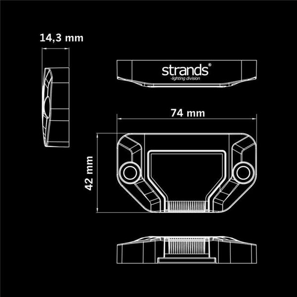 Luz de trabalho LED UNITY ROCK, branca, para superfícies planas ou curvas, 7,8 W 780 Lm, alcance de 17 m, IP69K