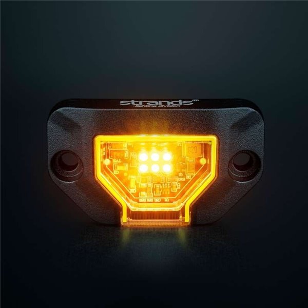 Luz de trabalho LED âmbar UNITY ROCK, para superfícies planas ou curvas, 5,2 W, 340 lm, IP69K