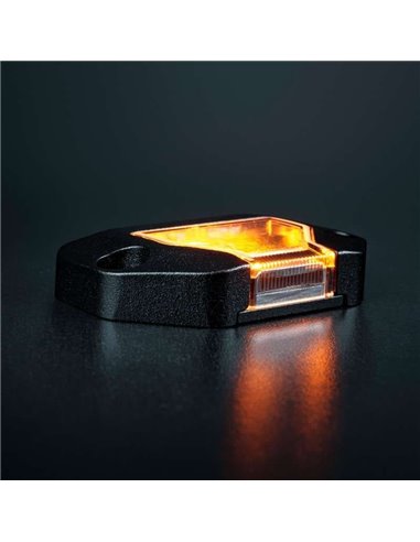 Luz de trabajo LED UNITY ROCK ámbar, para superficies planas o curvas, 5,2W 340Lm, IP69K
