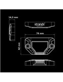 Luz de trabajo LED UNITY ROCK ámbar, para superficies planas o curvas, 5,2W 340Lm, IP69K
