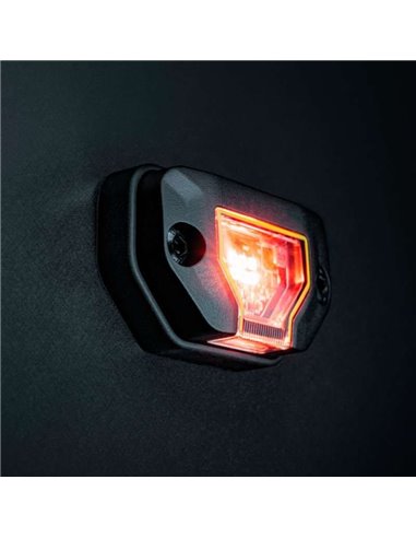 Luz de trabajo LED UNITY ROCK rojo, para superficies planas o curvas, 5W 200Lm, IP69K