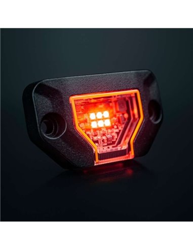 Luz de trabajo LED UNITY ROCK rojo, para superficies planas o curvas, 5W 200Lm, IP69K