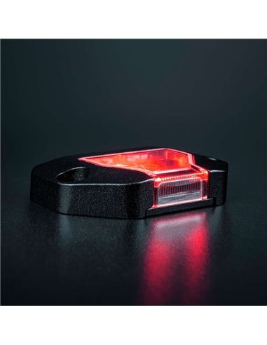 Luz de trabajo LED UNITY ROCK rojo, para superficies planas o curvas, 5W 200Lm, IP69K