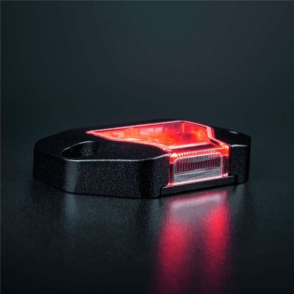Luz de trabajo LED UNITY ROCK rojo, para superficies planas o curvas, 5W 200Lm, IP69K