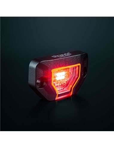 Luz de trabajo LED UNITY ROCK rojo, para superficies planas o curvas, 5W 200Lm, IP69K